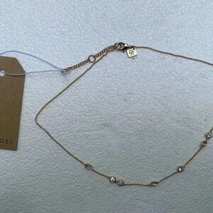 NEW LEE ANGEL Silver Tone Crystal Accent Necklace
